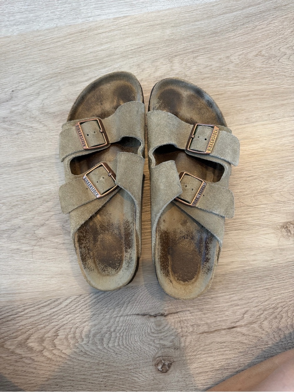 Birkenstock Double-Buckle Slide Sandals - Olive Taupe